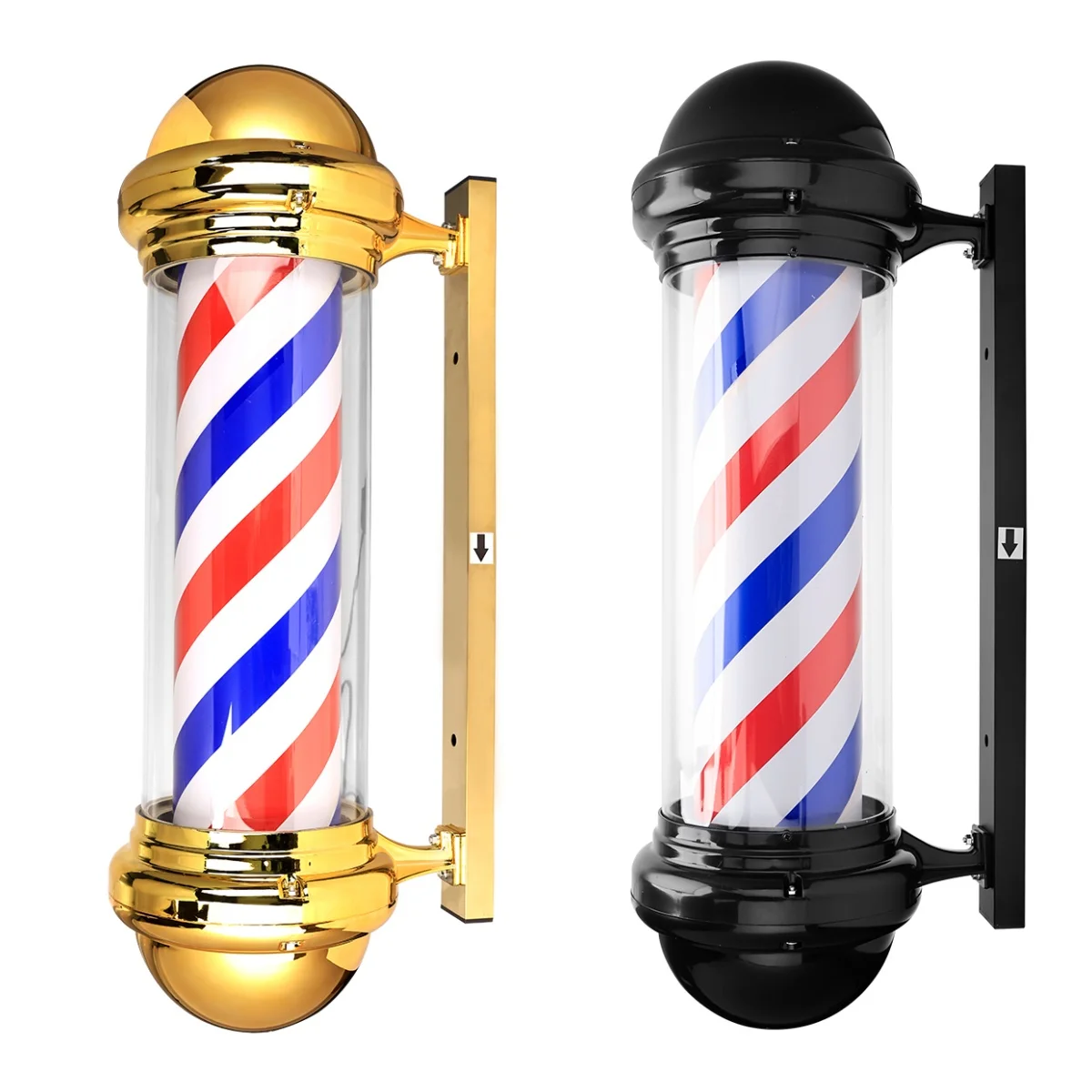 Hairdressing Entrance Lamp Barber Shop Cylindrical Rotating Sign Light Outdoor Shop Name Exclusive Prop Lighting Tool - Image 5