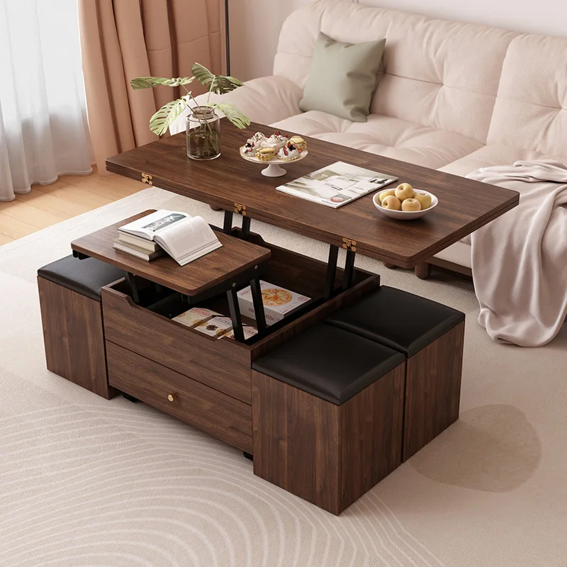 

Integrated folding living room small apartment movable coffee table