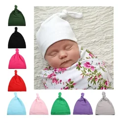 1 pz fatto a mano nodo cappelli infantili morbidi sulla pelle neonate berretti moda neonato copricapo abbigliamento decorazione mamma bambini regali