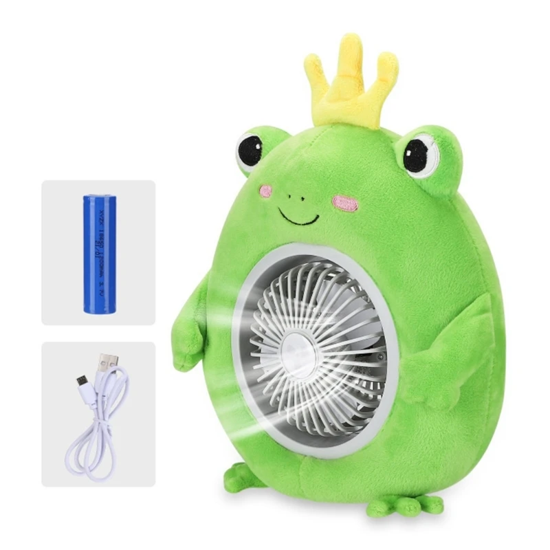 Boneka Lembut Mewah Eksterior Dapat Disesuaikan Sudut 45 ° Baterai 1200MAH Kipas USB Perangkat Pendingin Hadiah Mainan Musim