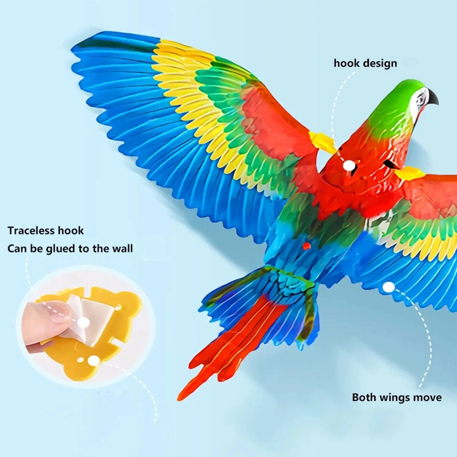 Electric Flying Bird Cat Toy Bird Simulation Interactive Hanging Parrot Eagle Flying Toy For Cats Relieve Boredom Teasing Toys