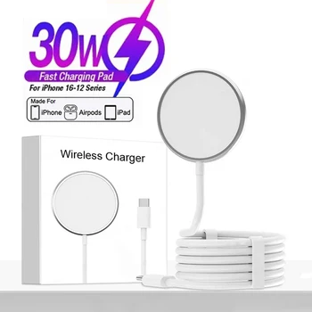 Oryginalna bezprzewodowa ładowarka Apple Magsafe do iPhone'a 16 15 14 13 12 11 Pro Max X XS XR 8 Plus Szybkie ładowanie Lightning Kabel typu C