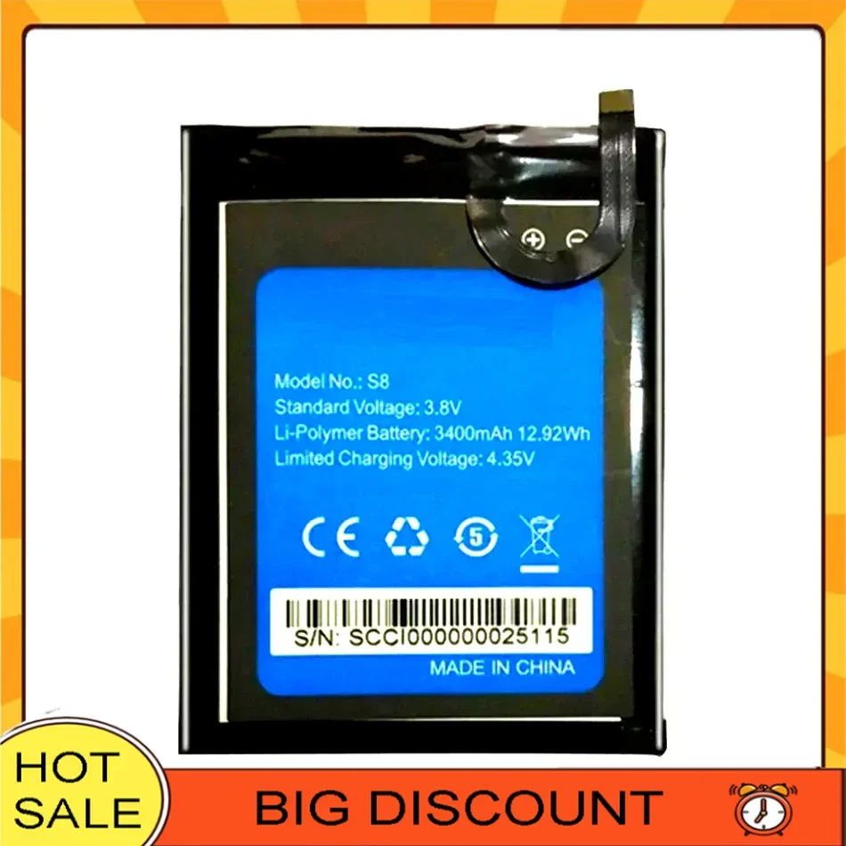 

For HOMTOM S8 5.7inch Mobile Phone Battery 3400mAh High Capacity
