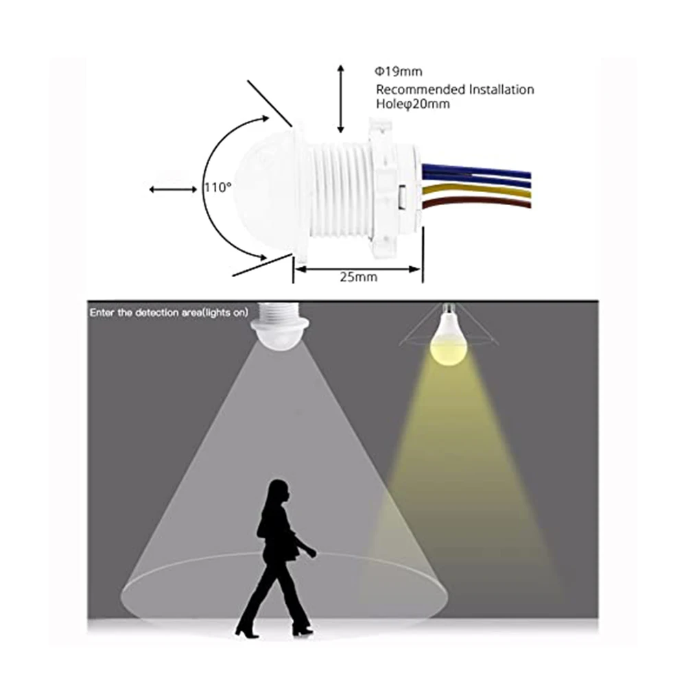 Automatische Sensor Licht Schakelaar Led Human Motion Sensor Infrarood Motion Sensor Licht 220V Pir Probe Led Body Motion Sensor