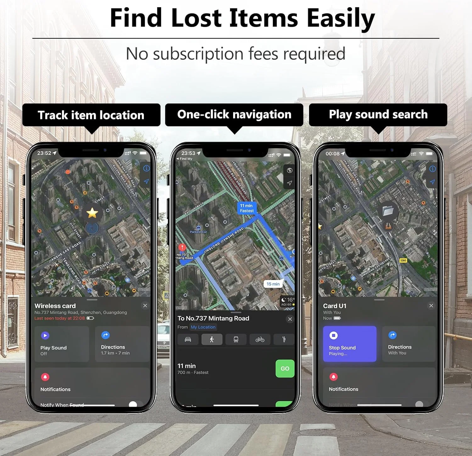 Slim Wallet Tracker Card Air Tag Card Bluetooth Smart Search Works with Find My APP Tracking Device Item Finder Wallet Keys view 3