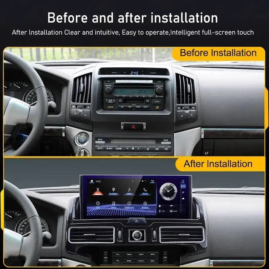 12.3'' Car Android Car Radio Navigation Stereo For Toyota Land Cruiser 200 LC200 LC300 2007-2021 CarPlay Multimedia Head Unit