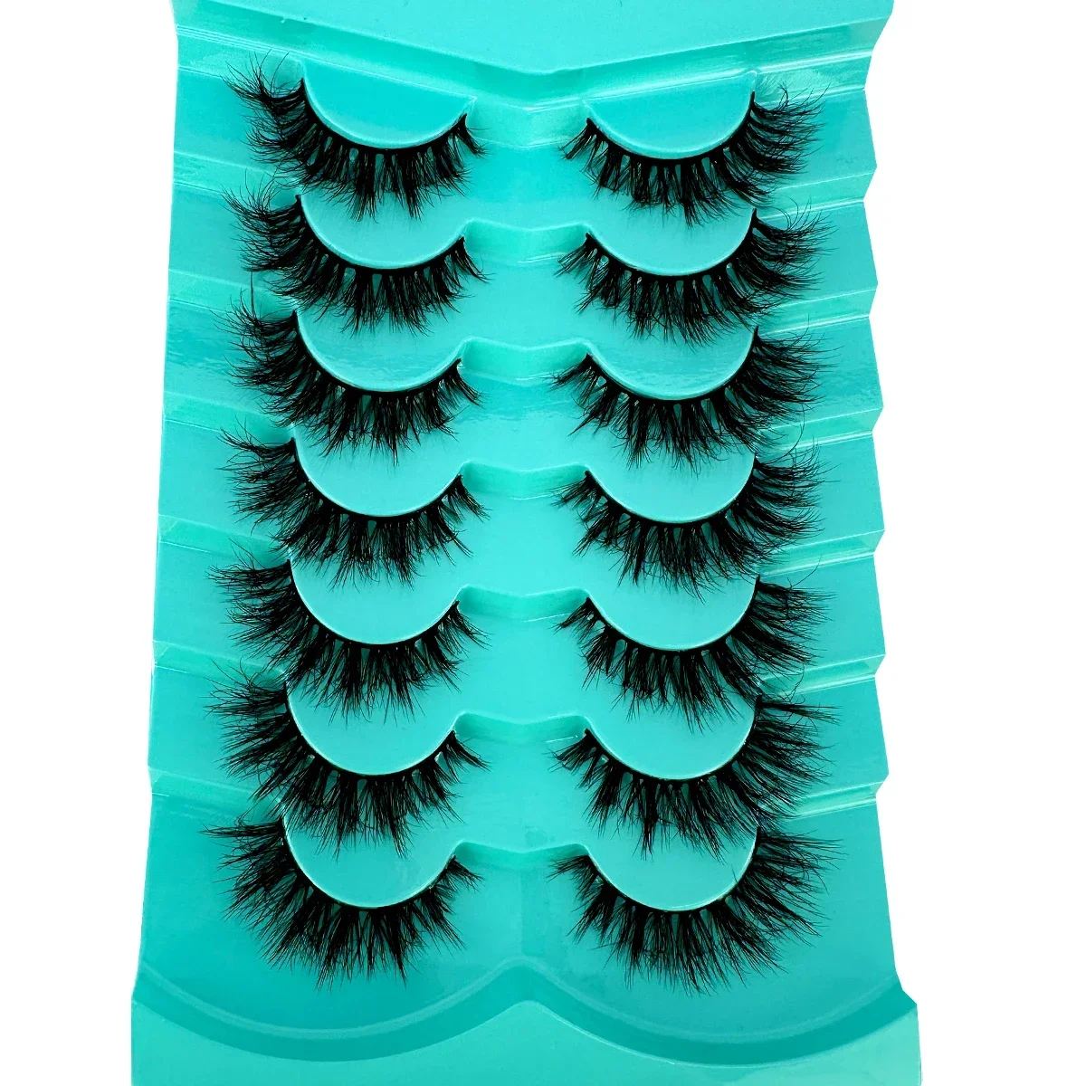 HBZGTLAD 7Pairs Dramatic Mink Lashes For Long Lasting Cat Eye & Corner Lift, Reusable Strip Lashes Eyelash Extension