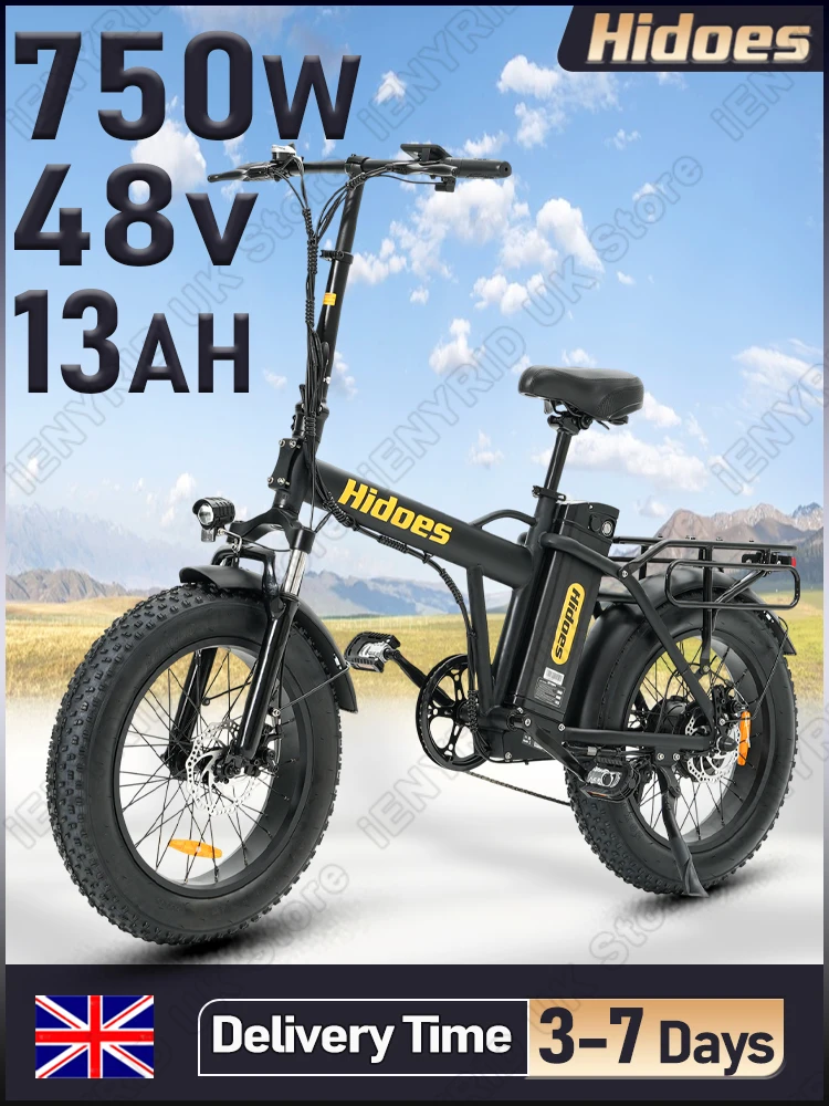 AliExpress NONE Hidoes F3 Adult Commuter E-bike 750W Motor 48V13AH Battery Waterproof E-Bicycle Mountain 20In Fat Tire All-terrain Electric Bike