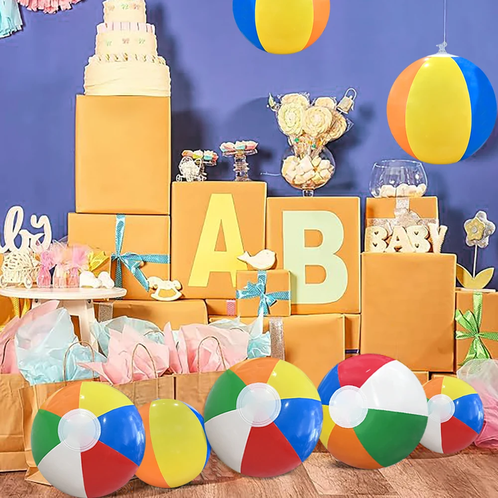 4Pcs 풍선 비치 볼 다채로운 풍선 수영장 파티 물 게임 풍선 비치 스포츠 샤워 공 어린이를위한 재미있는 장난감