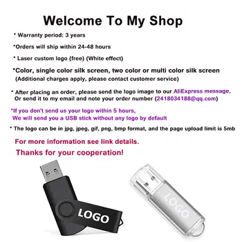 50 ks/lot USB flash disky 4 GB 2 GB 1 GB pendrive memory stick 128 MB 512 MB 32 GB 16 GB 8 GB velkoobchod kovový disk USB zdarma vlastní logo 10 nejlepší prodej 2GB paměť USB - №10