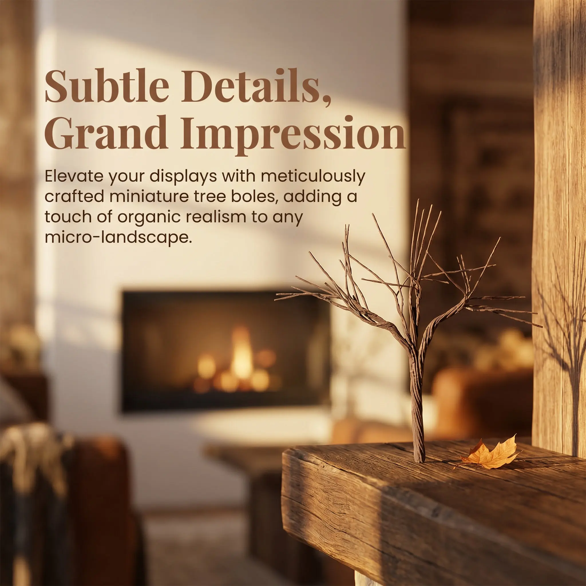 20Pcs Miniature Tree Boles Micro Landscape Decoration Supplies Realistic Mini Tree Branches for DIY Crafts Home Office Display