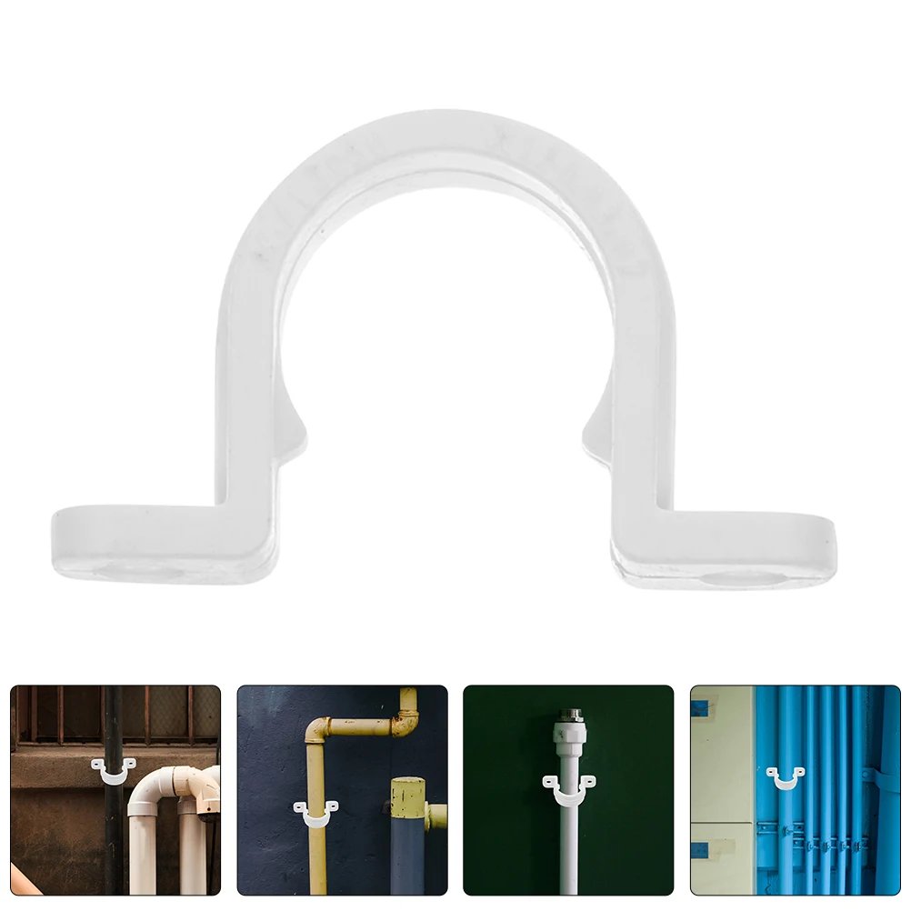 

20pcs Pvc Heavy Duty U Tube Clamps Plastic Pipe Clips Durable Tube Strap Slotted Design Light Easy Install Wood Post Mounting