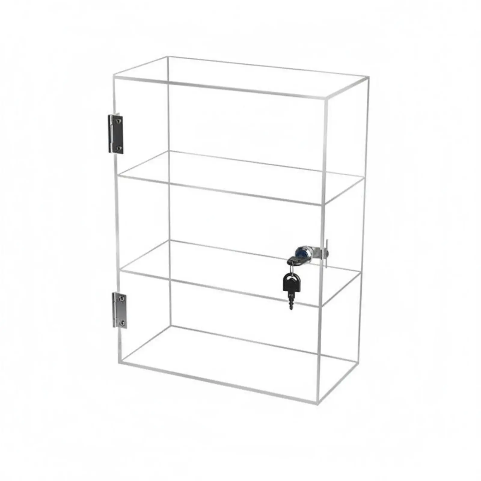 3 Tier Acrylic Display Cabinet Clear Storage Box for Toys Perfume Collection Secure Locking Showcase for Home Office