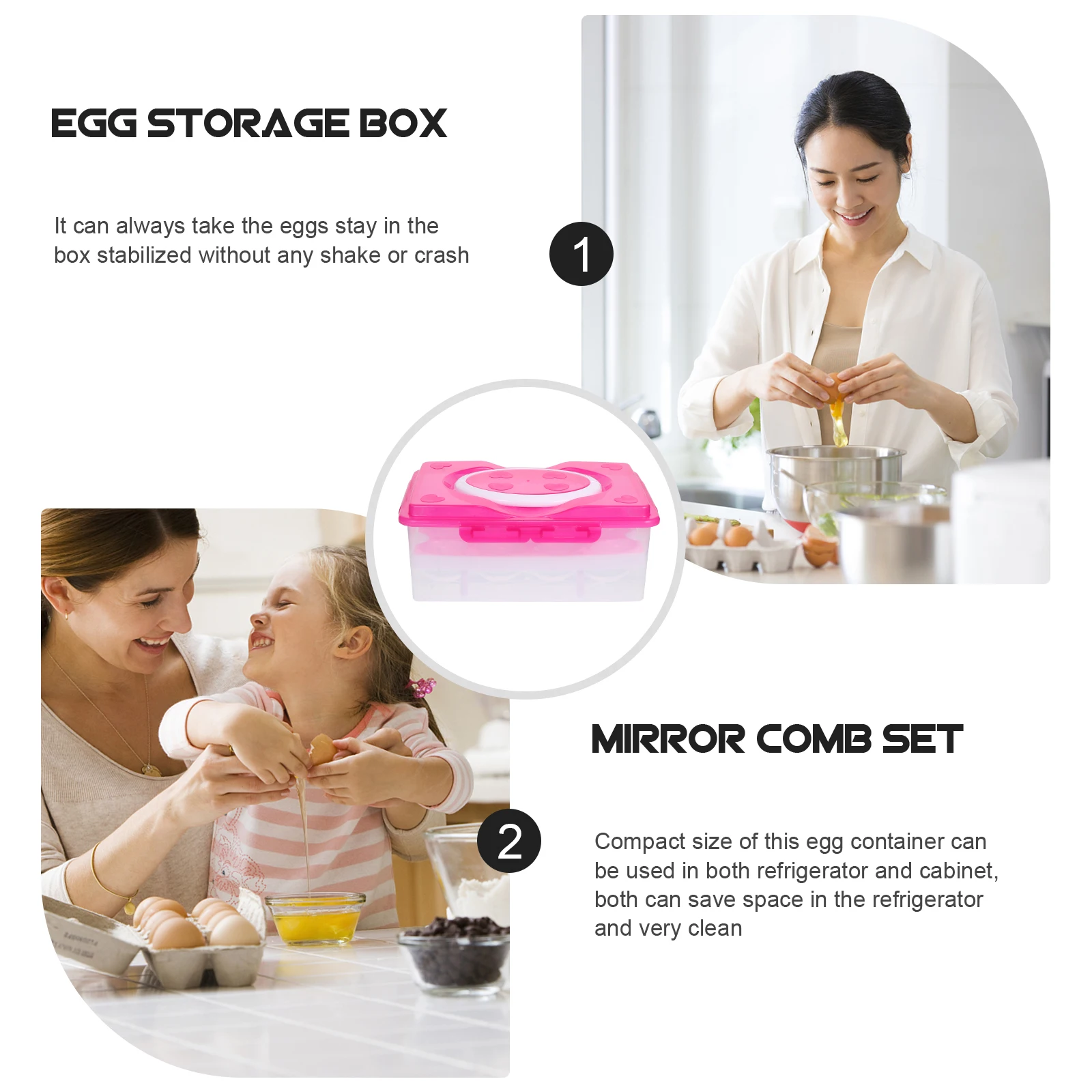 

24 Grid Holder Storage Box Reusable Plastic Organizer Refrigerator Egg Container Space Saving Compact Egg Tray Holder Case