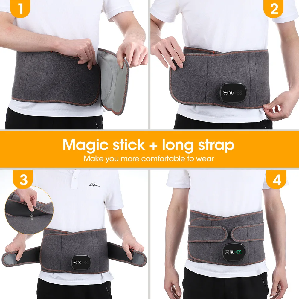 New Upgrade Electric Heating Waist Massager Support Belt Vibration Hot Compress Brace Belt Back Relax 3 Gears Adjustment