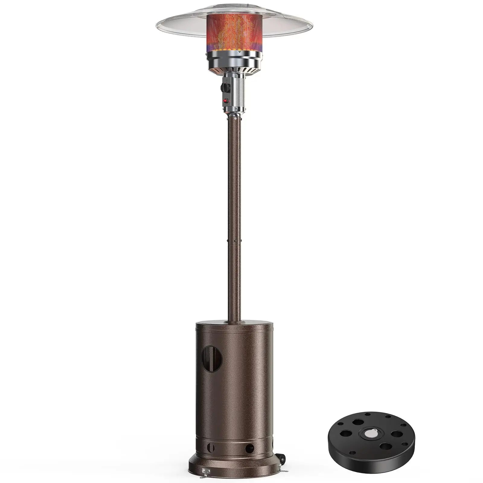 Propane Heater with Sand Box, 48,000 BTU Outdoor Heaters for Patio with Auto-off Safety Protection System, Double-Layer