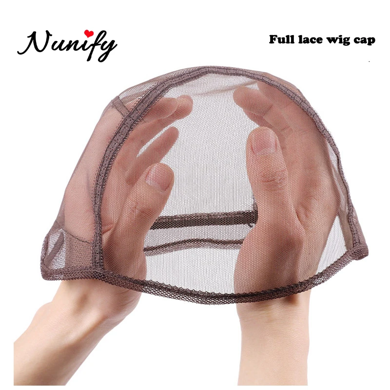 Bonnet de cheveux respirant pour la fabrication de perruques Full Lace, bonnet de perruque Transparent pour femmes noires, bonnets élastiques réglables en U