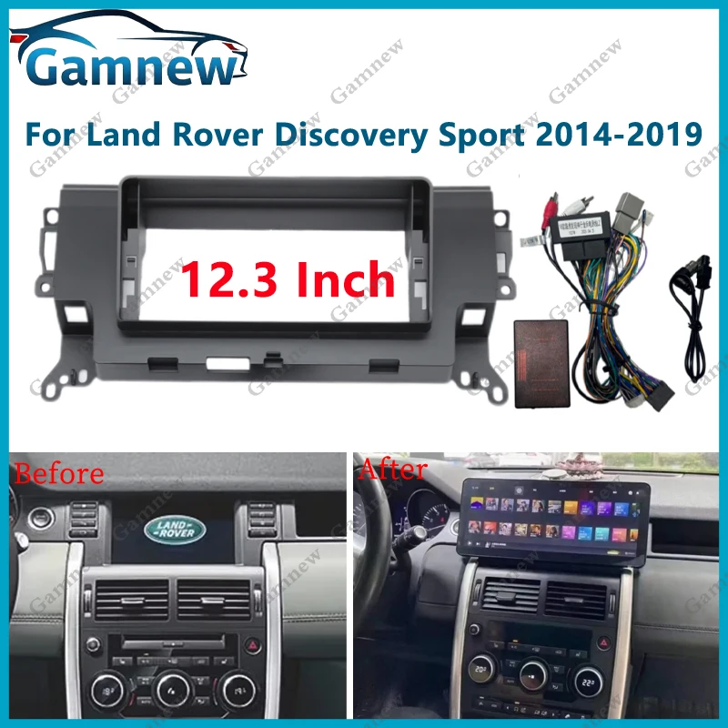 

12,3-дюймовая автомобильная рамка, адаптер Canbus Box, Android-радио, комплект панели приборной панели для Land Rover Discovery Sport 2014-2019