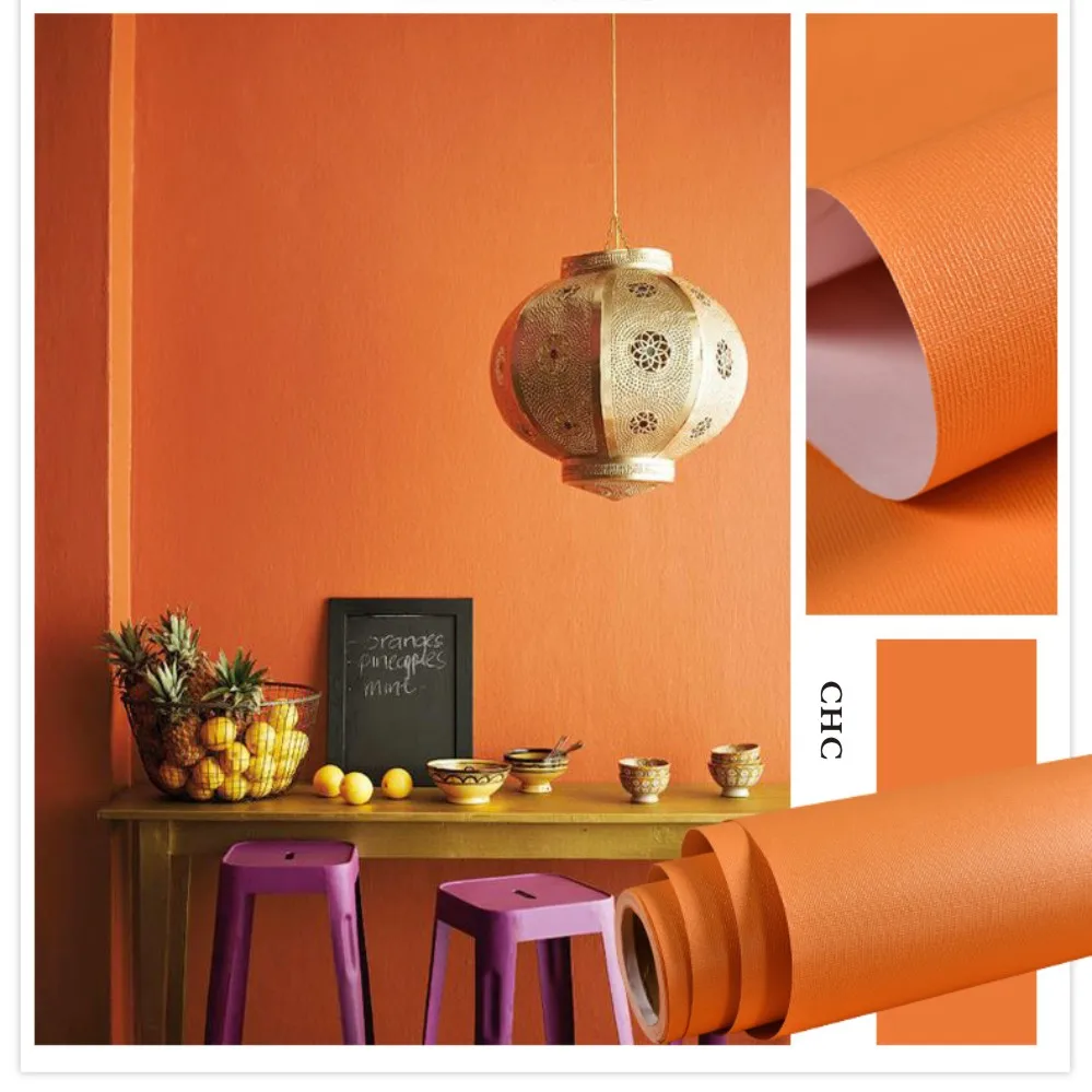 

Solid Color Wallpaper Rolls For Walls PVC Flame Retardant Living Room DIY Decoration Self-adhesive Wall Sticker For Kids Rooms