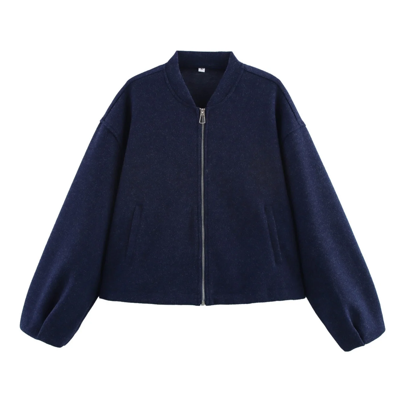 เสื้อแจ็คเก็ตแฟชั่นผู้หญิงใหม่ประจำฤดูใบไม้ร่วงปี 2025 สไตล์ลำลอง ทรงหลวม ใช้งานได้หลากหลาย คอตั้ง เนื้อผ้านุ่ม สีพื้น เสื้อคลุมตัวสั้น