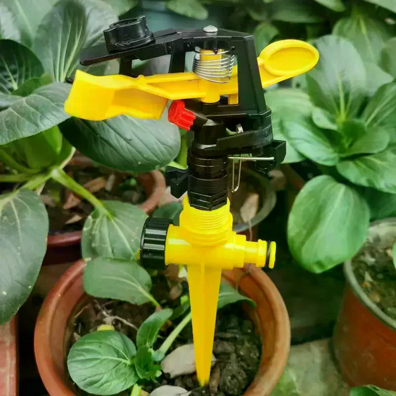 Spiked Rocker Impact Sprinkler Garden Agriculture Watering Nozzle Lawn Irrigation Watering 360 Degrees Rotary Jet Adjustable