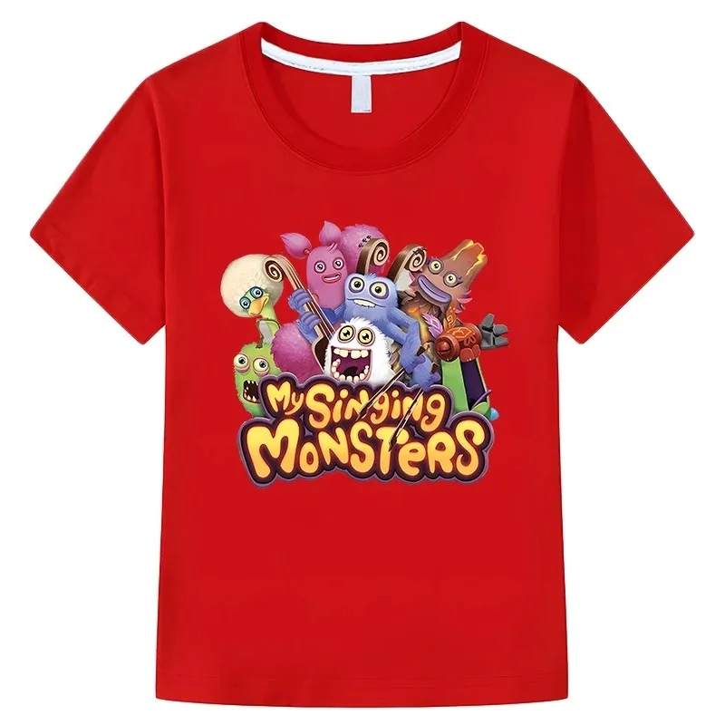 My Singing Monsters Summer Anime T-shirt Kids Clothes Kids T Shirts Casual Short Sleeve 100% Cotton Tops Y2k Boys Girl Clothes