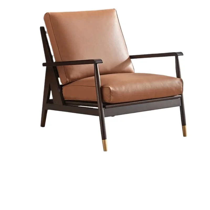 

Американский светлый роскошный бытовой стул из цельного дерева, современный простой одноместный диван-кресло для маленькой квартиры