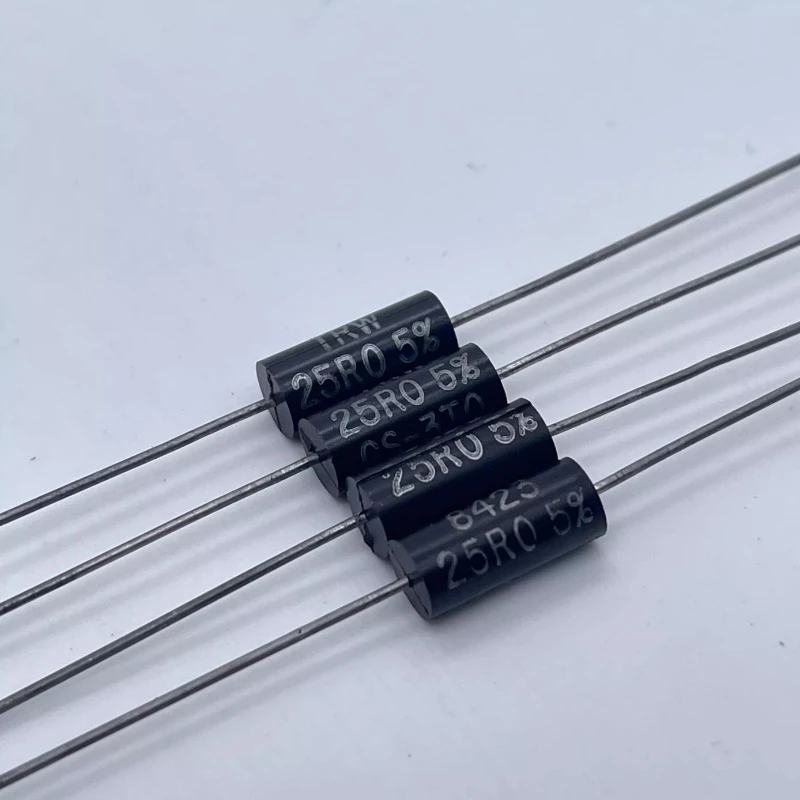 5 PZ/LOTTO TRW GS-3TO Serie 3W 25R 0.5% Spessore Spille In Rame Resistore Non Induttivo