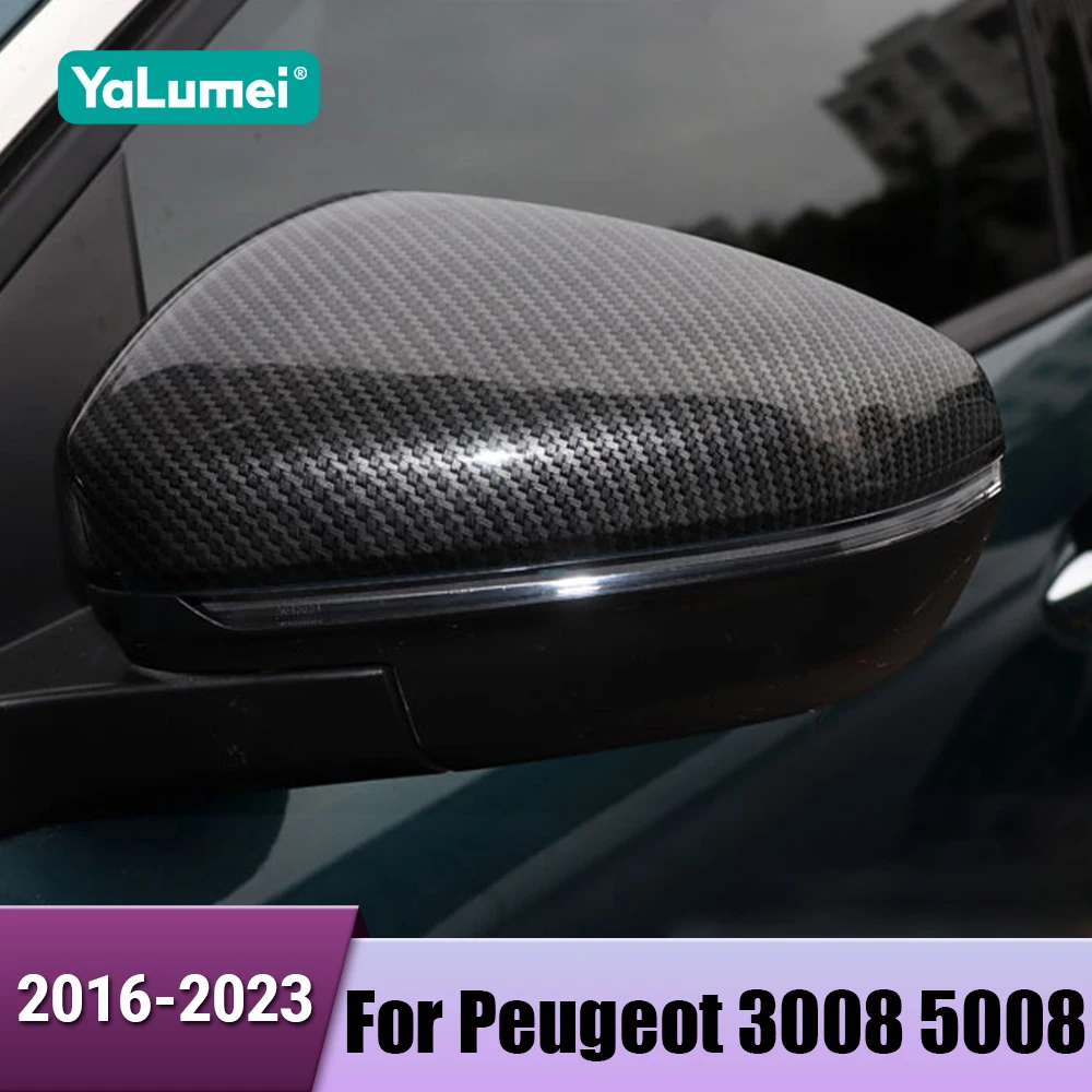 Couvercle de rétroviseur de voiture ABS, coque de boîtier de rétroviseurs latéraux pour Peugeot 3008 5008 GT 2016 2017 2018 2019 2020 2021 2022 2023 hybride