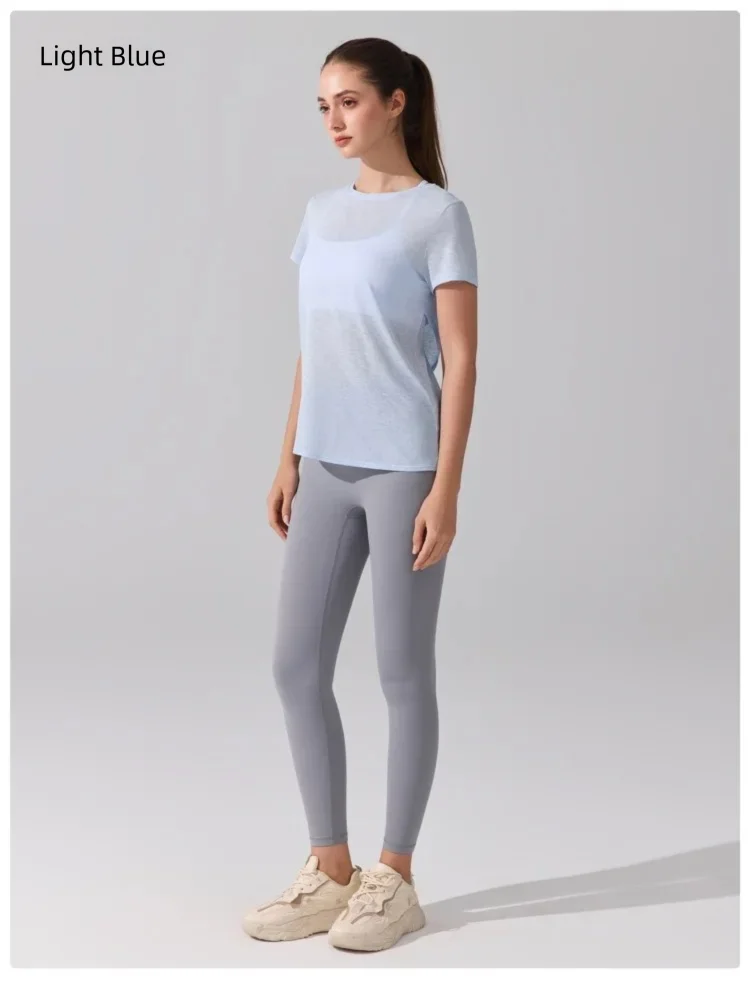 Damen Yoga-Überziehshirt mit strukturierter, kurzer Ärmelform, ausgestelltem Design, atmungsaktiv, schnelltrocknend, ideal für Pilates und Fitnessstudio. – Detail 8
