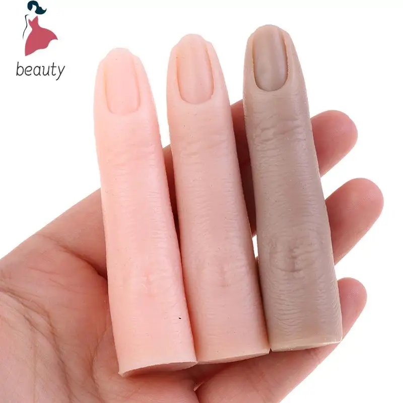 Herramienta de modelo de dedo de práctica de uñas de silicona con articulaciones, dedo falso flexible, bricolaje para accesorios de entrenamiento