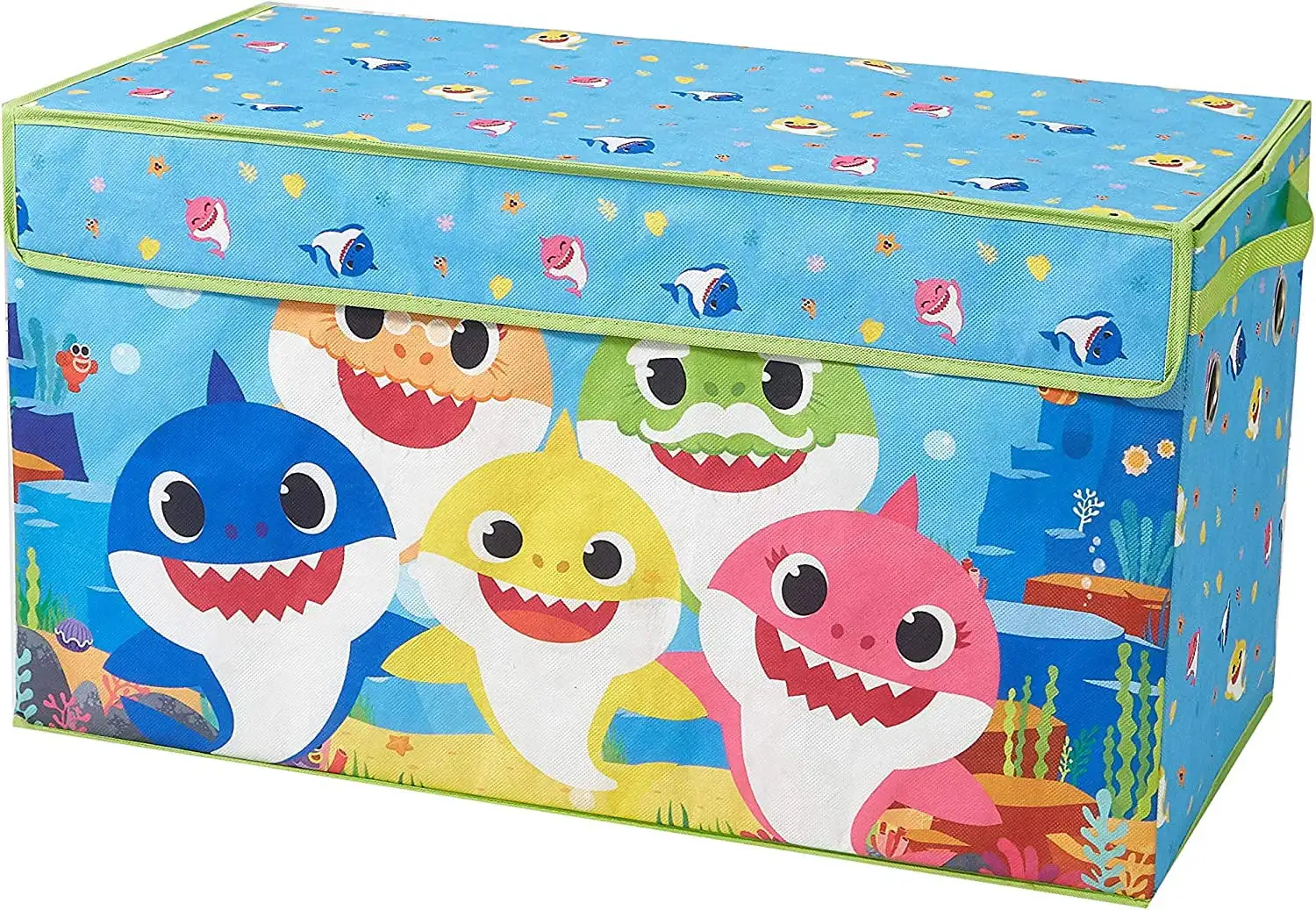 

Blue Soft Polyester Canvas Collapsible Toy Storage Trunk for Kids