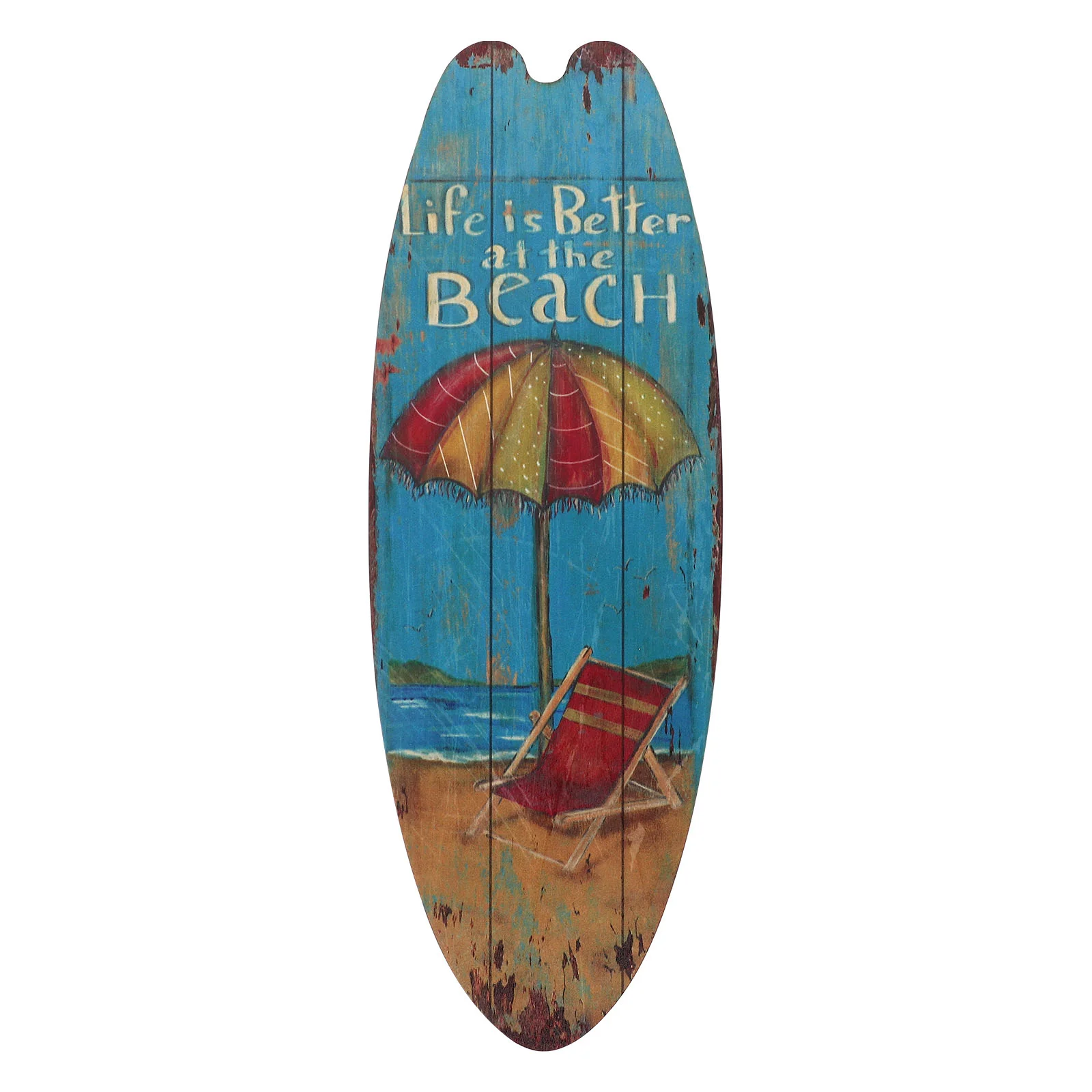 Retro Surfboard Desktop Decoration Wall Hanging Wooden Crafts Sign Marine Style Adornment Summer Plaque