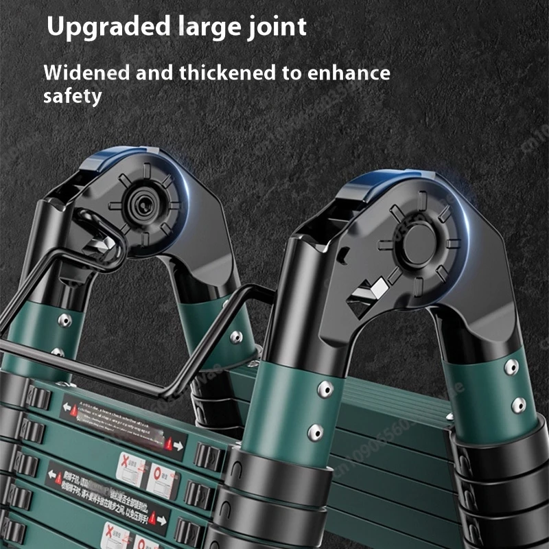 سلم تلسكوبي محمول من الألومنيوم مع نظام مضاد للصدمات وخطوات متعددة الوظائف لمستودع وتجديد المنزل والحديقة #2