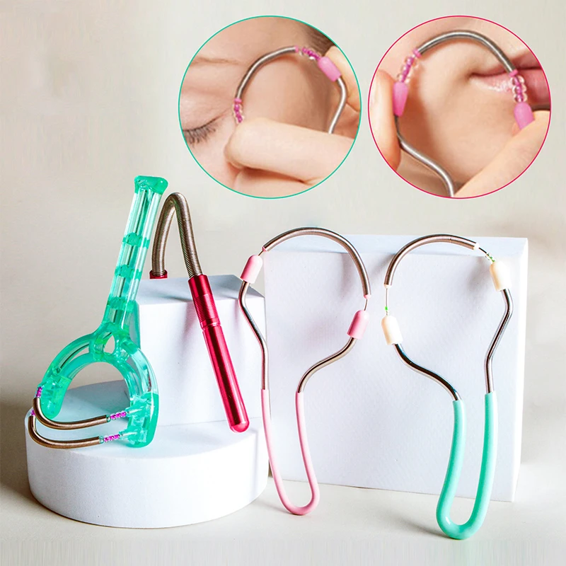 Manueller Gesichtshaarentferner, sicherer Hand-Epilierer mit Federmechanismus für Wangen und Augenbrauen, DIY-Make-up-Schönheitswerkzeug.