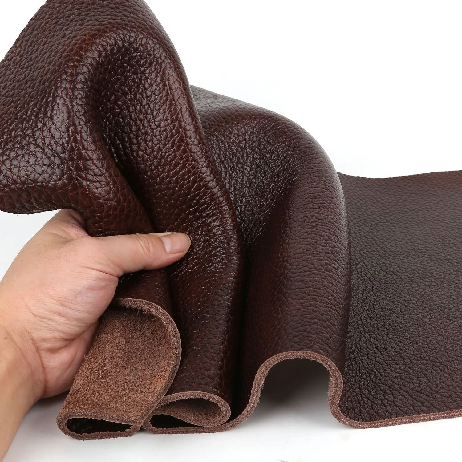4.0mm Thick Cowhide Leather Material, Genuine Leather Top Layer, Cowhide Sofa Cushion, Dark Brown Dual Color Cooling Mat, Thick