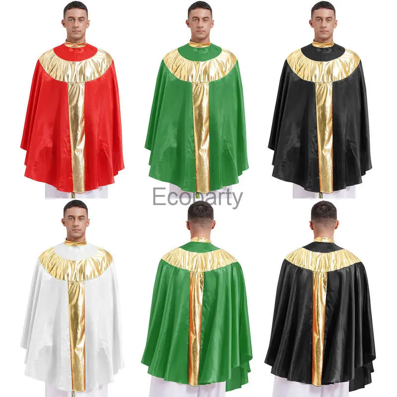 Neue Halloween Erwachsenen mittelalter lichen Retro Priester Mönch langes Kleid Männer Frauen muslimischen Missionar katholischen Chor Robe Pastor Priester Kap Robe