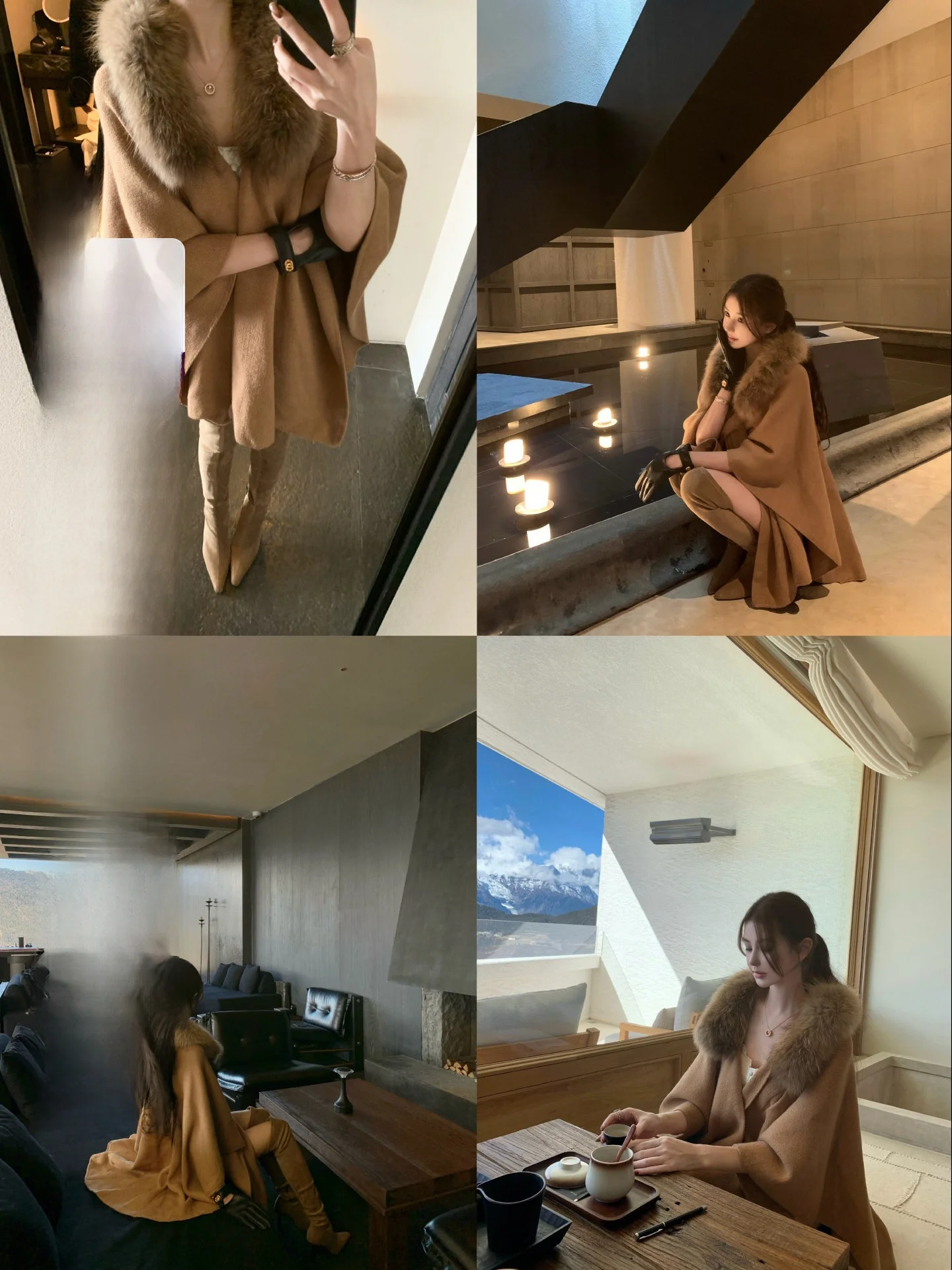 

OKMASHOP Fur Collar Sweater Coat Women's Autumn Winter High End Elegant Rich Girl Style Knittedwear V-Neck Long Sleeve