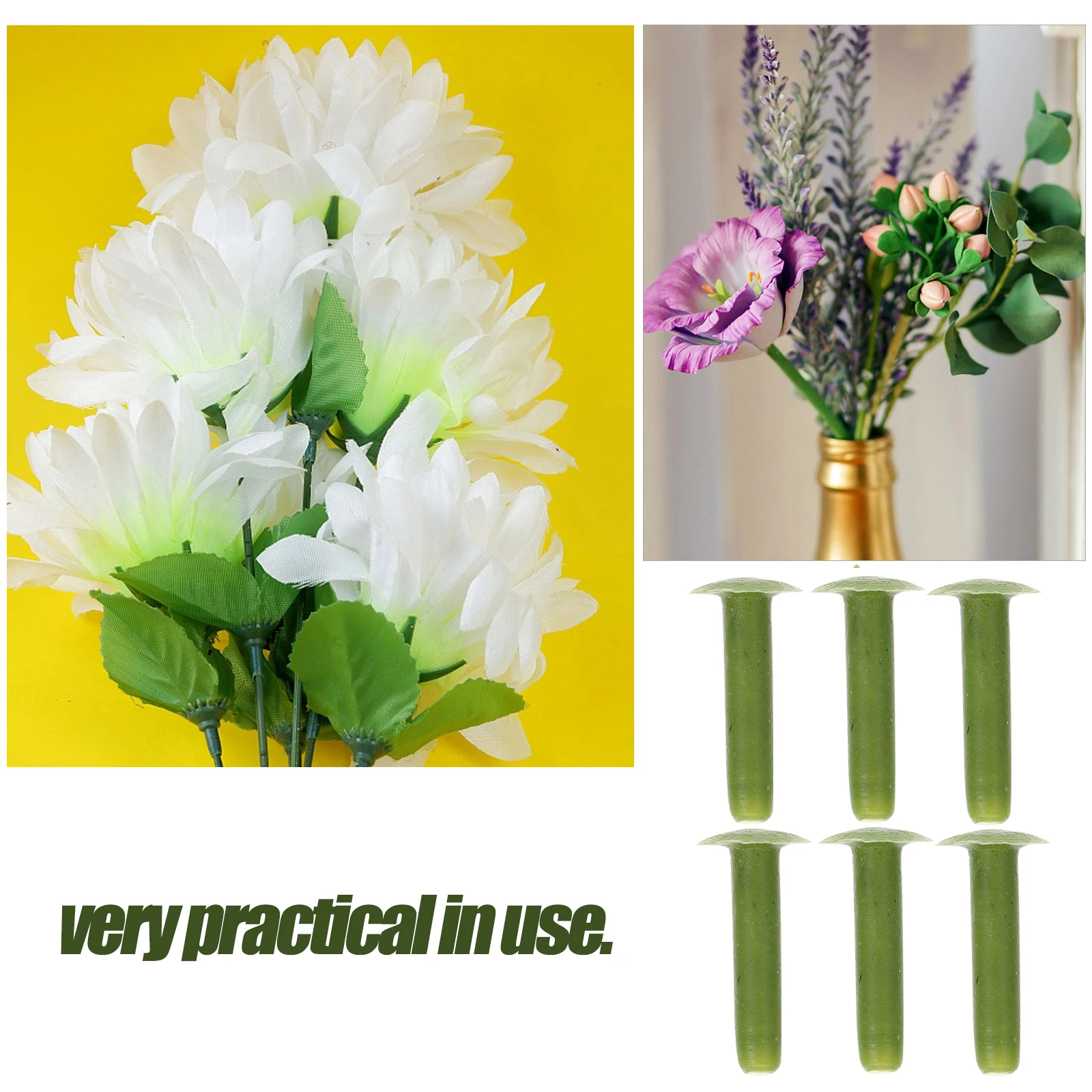 

100 Pcs Simulated Flower Nails Poles for Areanfments Stem Floral Arrangements Tools Artificial Arranging Bulk