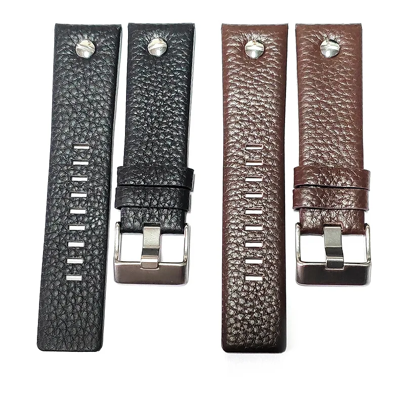22mm 24mm 26mm 28mm 30mm 32mm High Quality Lychee-patterned Cowhide Leather Watch Strap for Universal Watch Bracelet Accessories