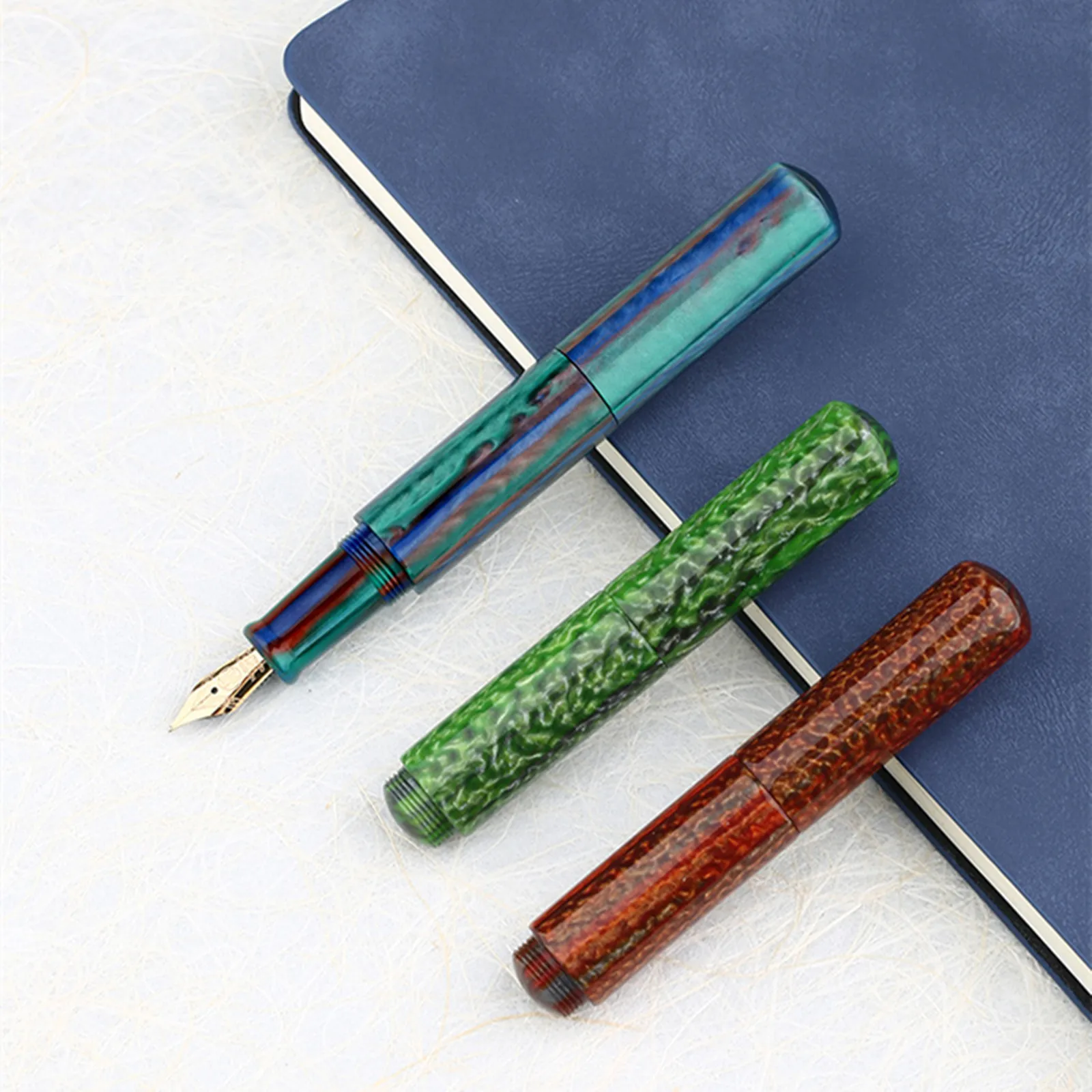 Majohn Wancai Mini Resin Fountain Pen Iridium EF/F Nib 0.38/0.5mm Portable Palm Short Travel Ink Pen Writing Office Gift Set