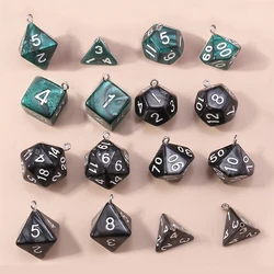 Leslie 5pcs/set Acrylic Dice Game Props Educational Toys Multi-faceted Digital Dice for DIY Jewelry Making Accessories
