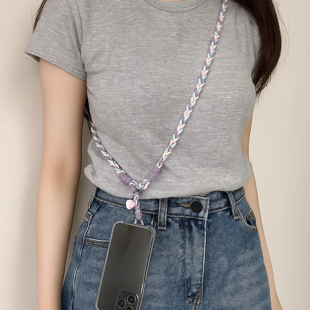 

Nylon DIY Phone Crossbody Chain Long Anti-loss Phone Hanging Chain Bag Chain Replaceable Mobile Phone Lanyard