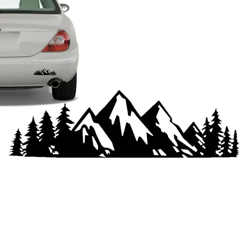 For SUV RV Forest Snow Mountain Anto Decal Silhouette Pet Art Sticker Car Decor Outdoors Hiking Decals Decoration Car Decal