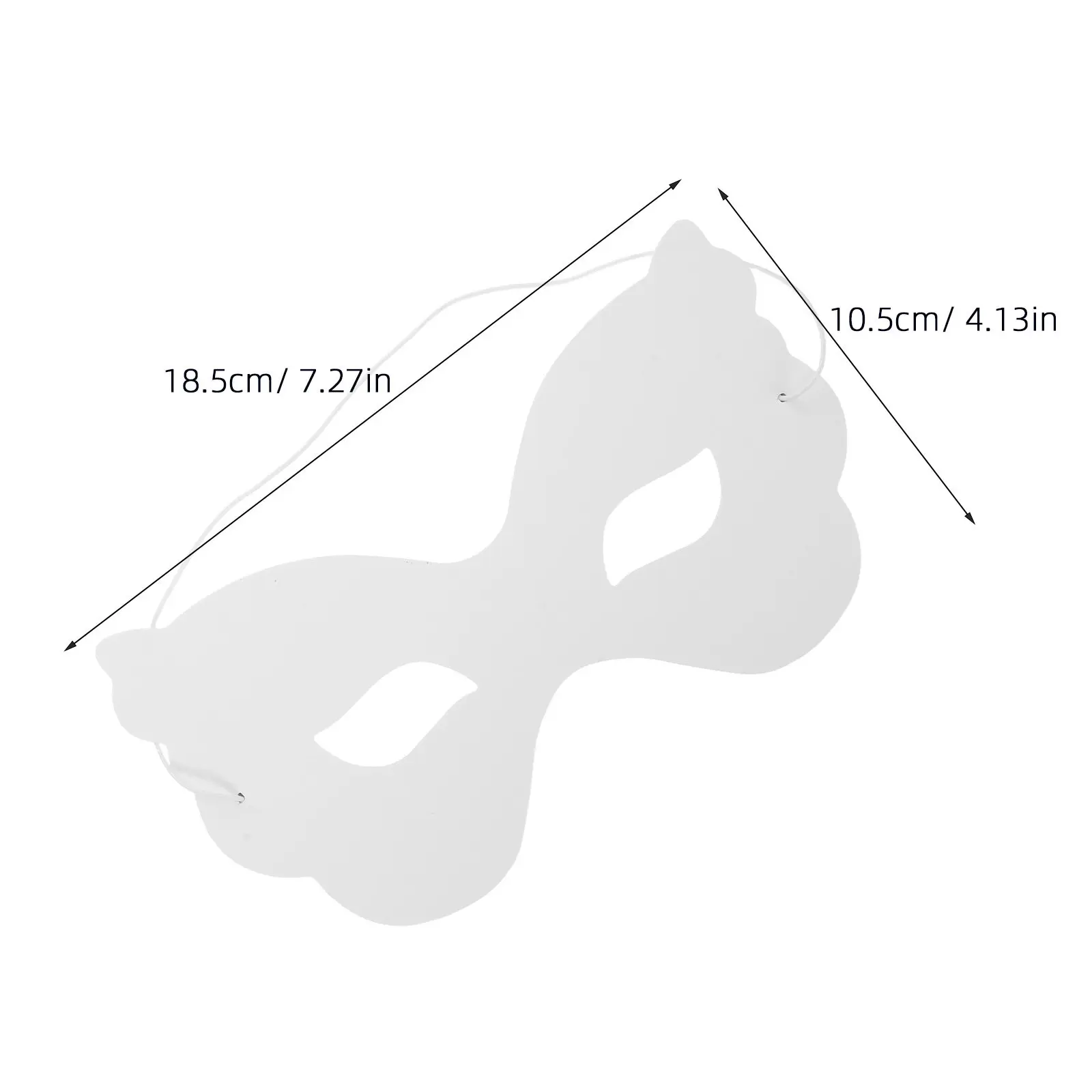 40Pcs Paintable Kids Paper Masks DIY White Blank Masquerade Half Face Cover Halloween Art Project Plain White Mask