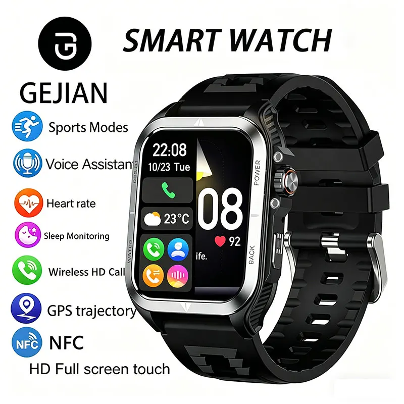

2026 New Outdoor 1.83 "HD Screen Smart Watch for Android iOS BTCall IP68 Waterproof Smartwatch with Heart Rate Health Monitoring