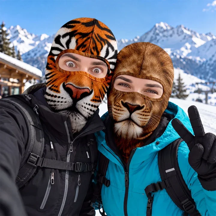 New 3D Simulated Cat and Husky Animal Ski Headgear, Funny Balakrap Face Mask, Snowboard Windproof Face Protection