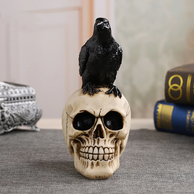 

Mystical Sculpture for the Dark Home: Crow Skull Decor to Bring in the Gothic Charm Unique Resin Statue Room Decoration Crafts