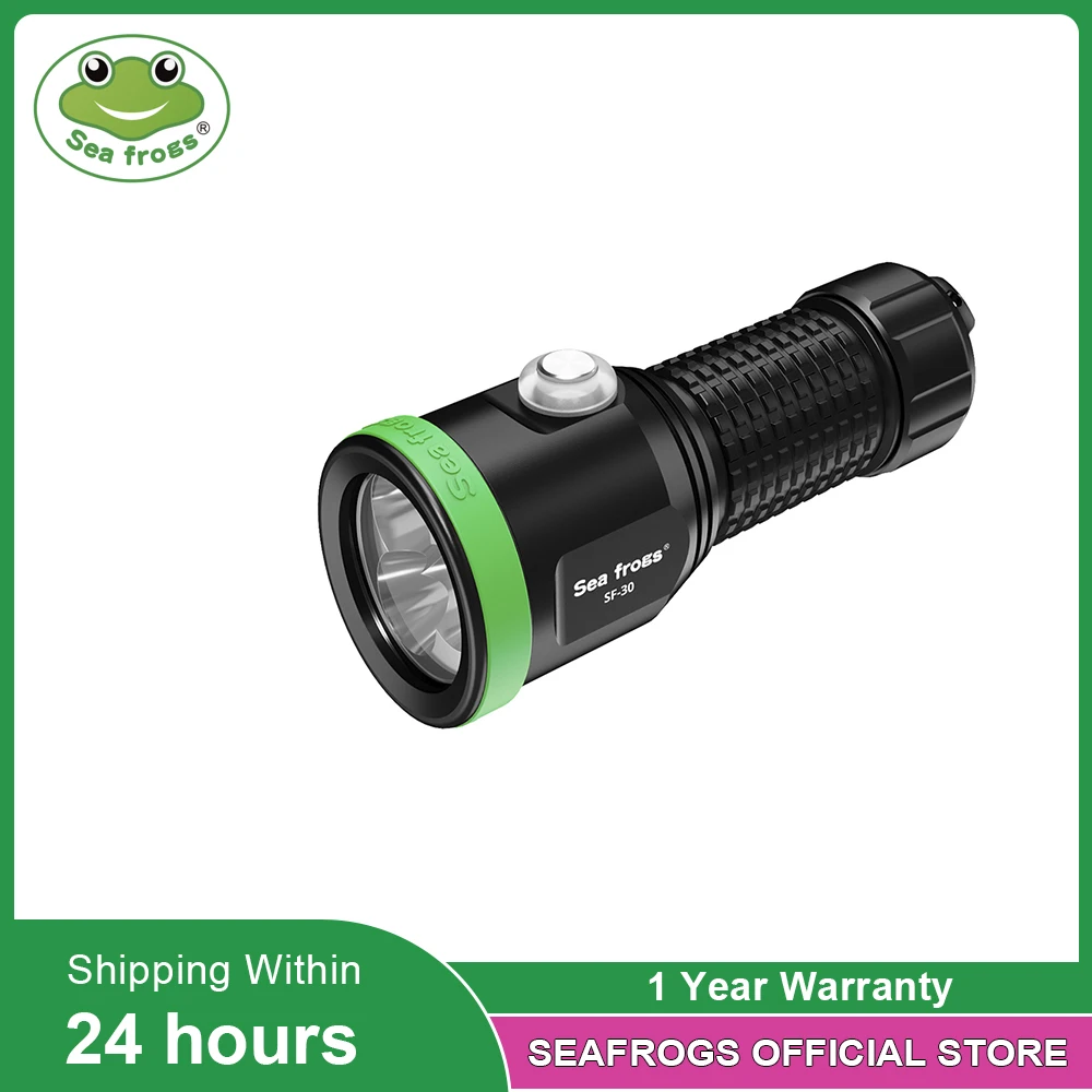 Seafrogs New Model 100Meter Waterproof Flashlight 3000Lumens Diving Torch