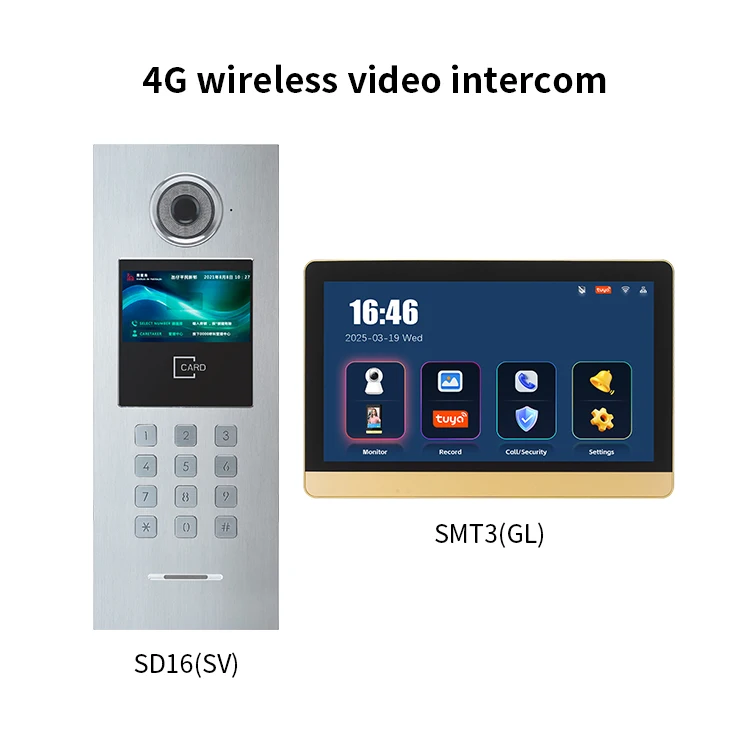 4G Wireless 10 Inch Sleek Modern Appearance Video Porteiro With Two Way Intercom Interphone Building IP For Office Buildings
